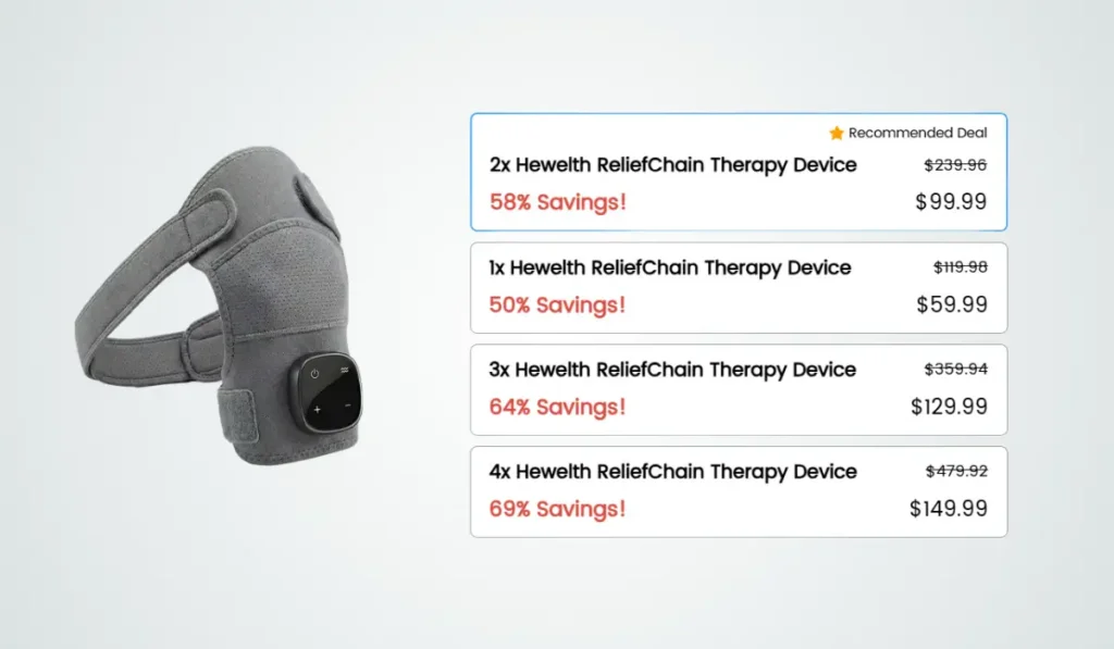 Hewelth ReliefChain Therapy Device Pricing
