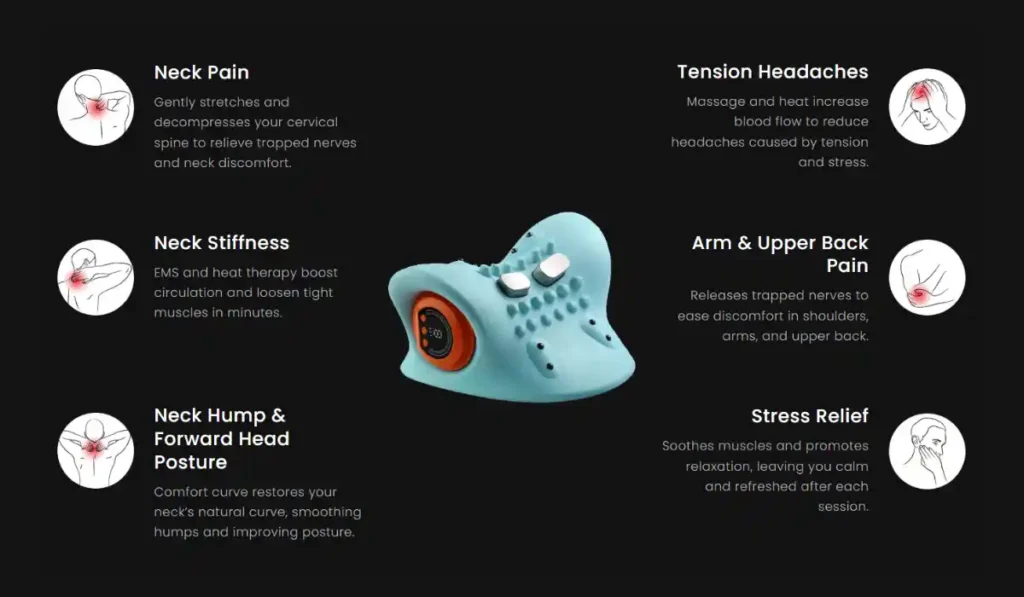 Relaxnecker PostureLift Massager uses