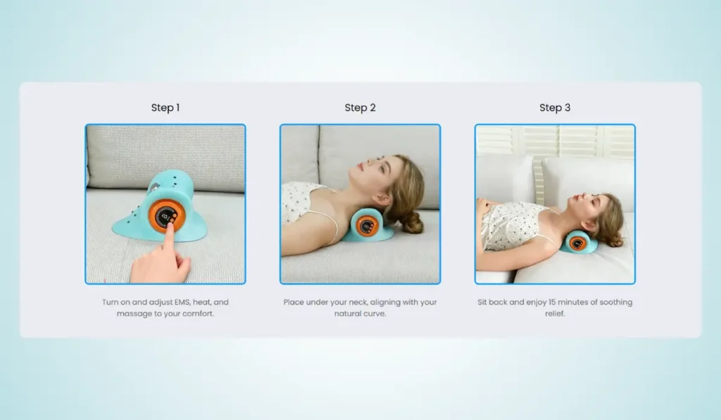 Relaxnecker PostureLift Massager working